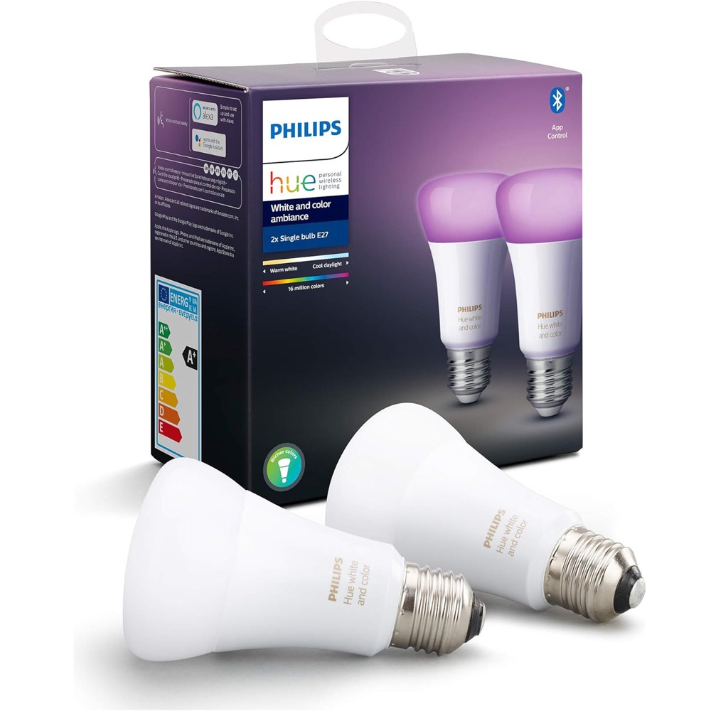 Philips Hue Bulb White and Color Ambiance E27 2-Pack (1100 lumen)