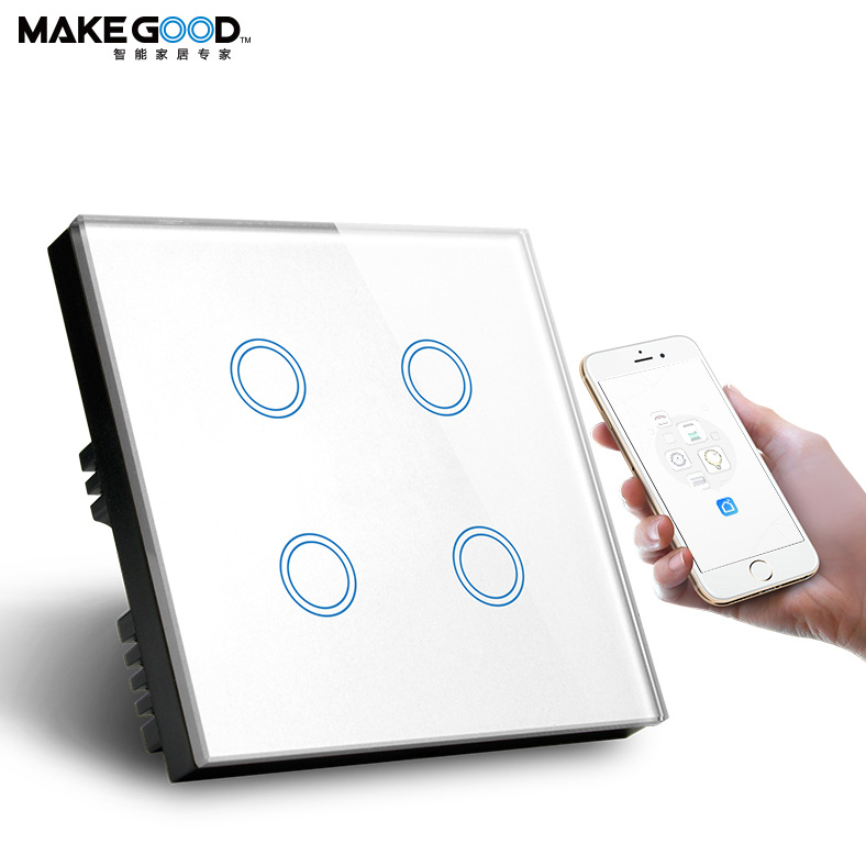 Tuya 4 Gang Smart WiFi Wall Switch